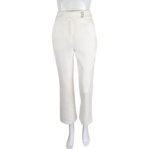 Veronica Beard Women's Lino Suiting Pants Ankle Crop Off White Sz 0